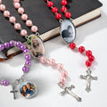 Personalized Photo Rosary Beads Necklace Memorial Necklace for Women Christian Cross Necklace Catholic Necklace with Custom Photo Prayer Gift Memorial Gift Mother's Day Gift Birthday Gift