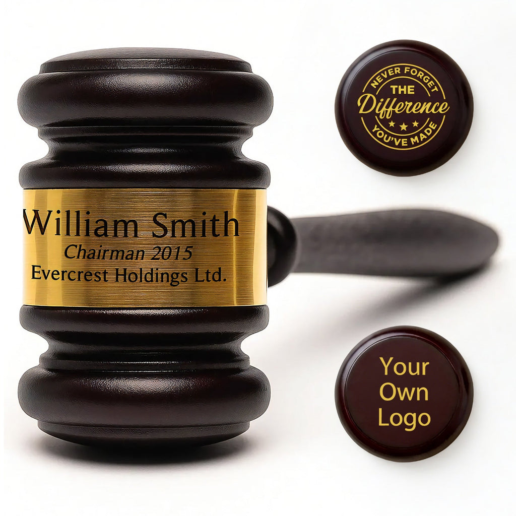 Personalized Judge Gavel and Sound Block Set