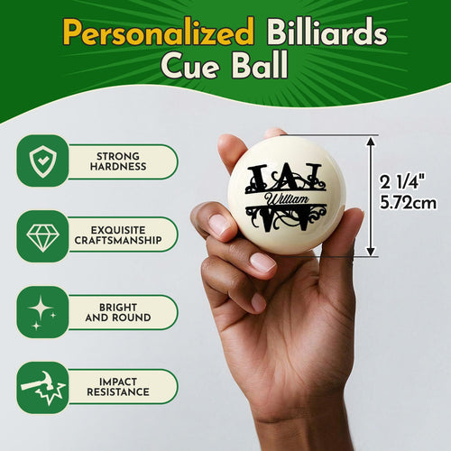 Custom Engraved Billiards Cue Ball | Unique Keepsake Gift for Pool Lovers