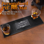Personalised Bar Mat Non-slip PVC Rubber Bar Mat Custom Bar Name Spill Mat for Countertop Home Bar Coffee Bar Gifts for Bartender Drinking Lover Cocktail Lover Newlywed Beer Mat Decor