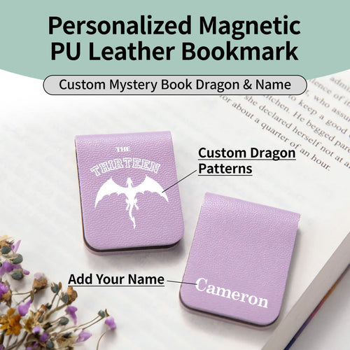 3 Pcs Personalized Vintage PU Leather Magnetic Bookmark