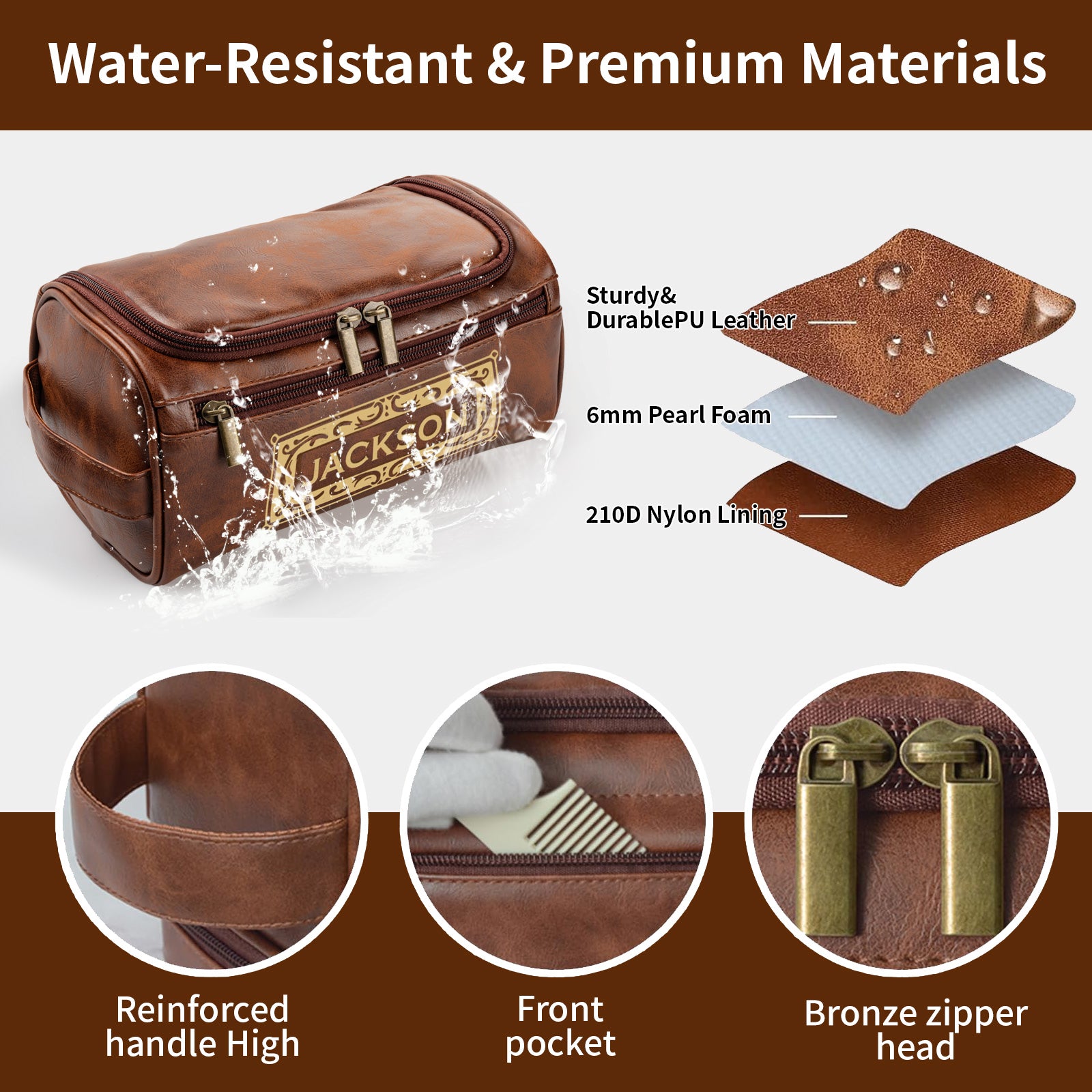 Custom Engraved Leather Dopp Kit | A Meaningful Gift for Him