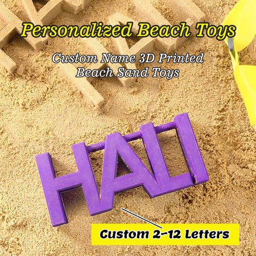 11 Personalized Name Sand Toys Custom Name 3D Printed Beach Tool Summer Outdoor Beach Toys Birthday Gifts for Kids Toddler Adult Family Grandson Granddaughter