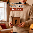 Personalized Valet Tray for Men Custom Key Bowl Portable Waterproof PU Leather Valet Tray for Keys Wallet Remote Controller Keys Phone Wallet Coin Jewelry Men Gifts for Christmas
