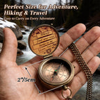 Personalized Engraved Compass with Wooden Box