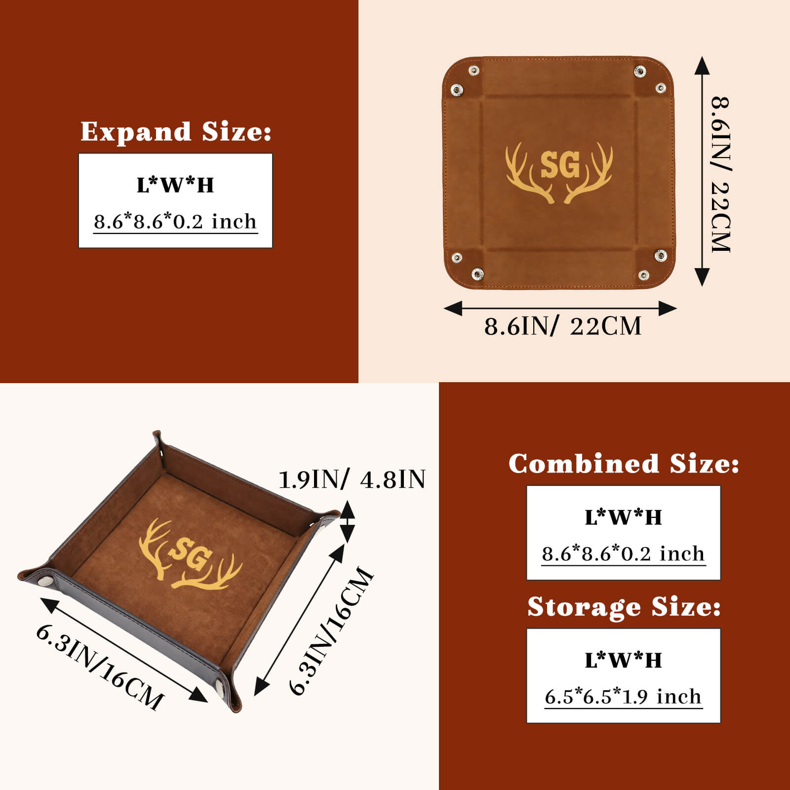 Personalized Valet Tray for Men Custom Key Bowl Portable Waterproof PU Leather Valet Tray for Keys Wallet Remote Controller Keys Phone Wallet Coin Jewelry Men Gifts for Christmas