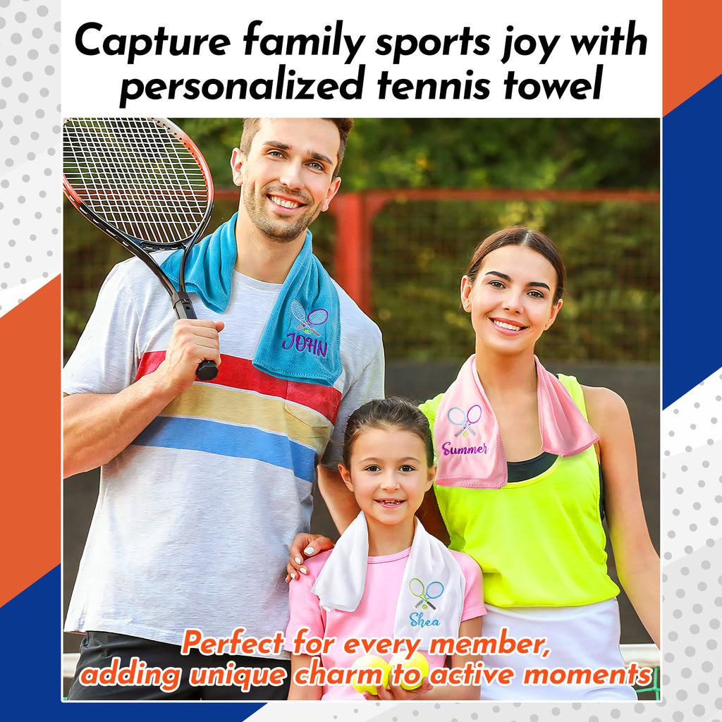 Custom Name & Logo Tennis Towel 16×24 Inch | Thoughtful Sports Gift for Men & Women