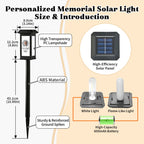 Personalized Solar Lights for Cemetery Solar Pathway Lights with Photo & Name Garden Memorial Outdoor Grave Light for Outdoor Garden Balcony Yard Memorial Remembrance Gifts for Loved Ones