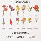 Personalized Birth Flower Corduroy Tote Bag for Women  Custom Name Large Shoulder Bag with Zipper
