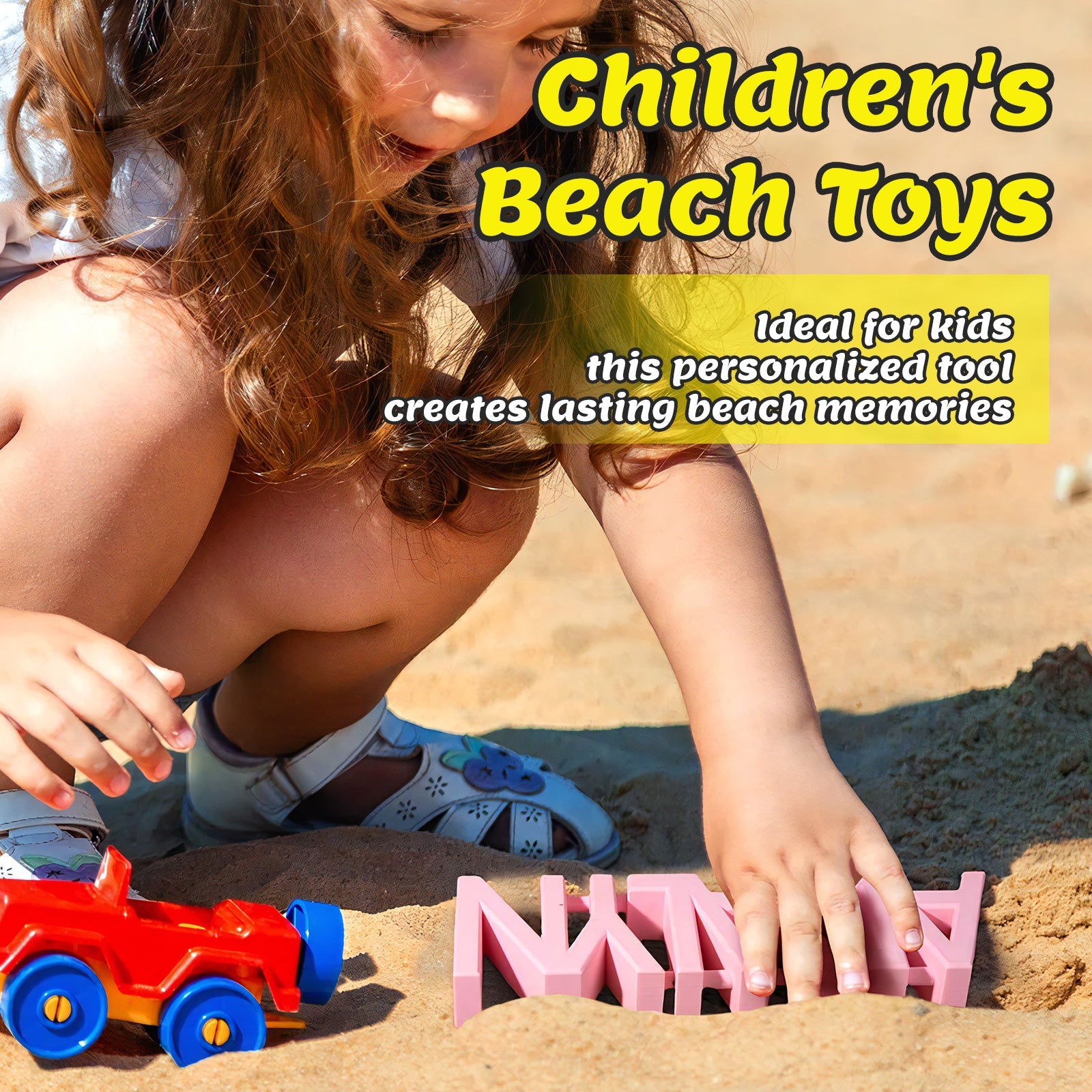 11 Personalized Name Sand Toys Custom Name 3D Printed Beach Tool Summer Outdoor Beach Toys Birthday Gifts for Kids Toddler Adult Family Grandson Granddaughter