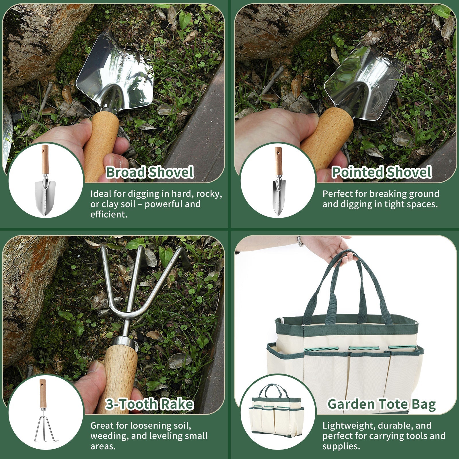 Personalized Gardening Tools Gardening Supplies Kit Gardening Gifts for Women Garden Tool Bag Organizer with Birth Flower and Name Outdoor Hand Tools Birthday Gifts for Gardener Christmas