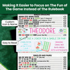 Personalized Acrylic Mahjong Line Reader with Rules and Name Accessories Tool Gifts for Parties Game Nights Birthday Gifts for Lovers Beginners Family Friends Wife