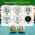 Personalized Billiards Cue Ball with Pouch