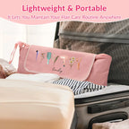 Personalized Heat-Resistant Hair Tools Travel Bag – Custom Birth Flower & Name Organizer for Dyson, Shark & Hot Tools