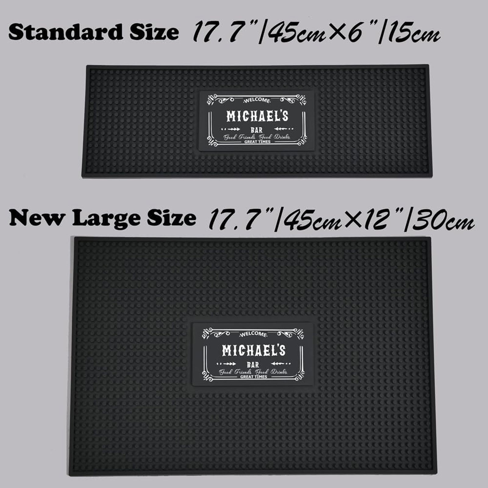Personalised Bar Mat Non-slip PVC Rubber Bar Mat Custom Bar Name Spill Mat for Countertop Home Bar Coffee Bar Gifts for Bartender Drinking Lover Cocktail Lover Newlywed Beer Mat Decor