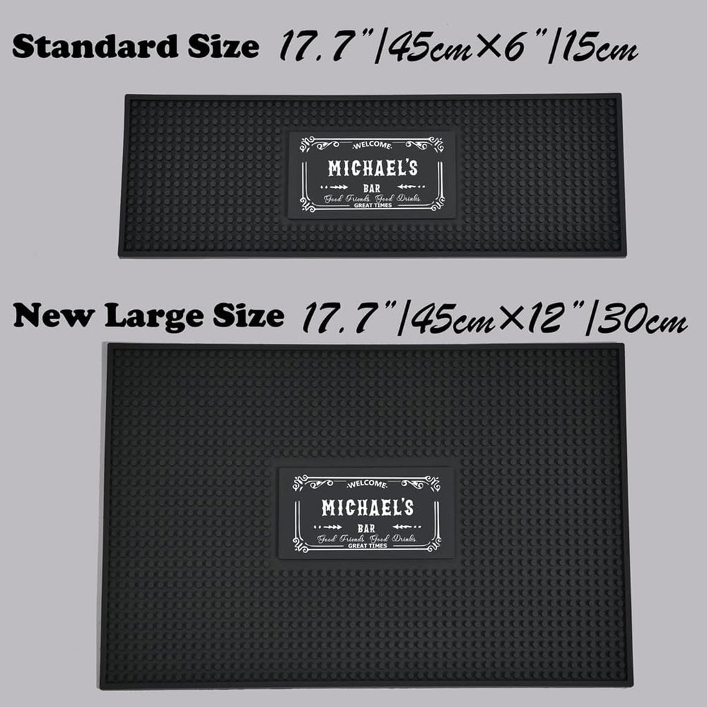 Personalised Bar Mat Non-slip PVC Rubber Bar Mat Custom Bar Name