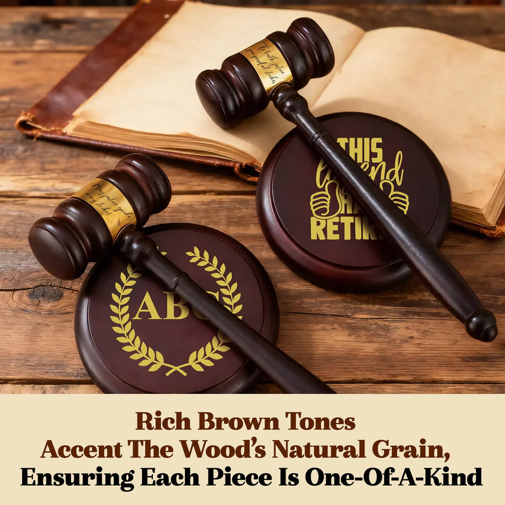 Personalized Judge Gavel and Sound Block Set