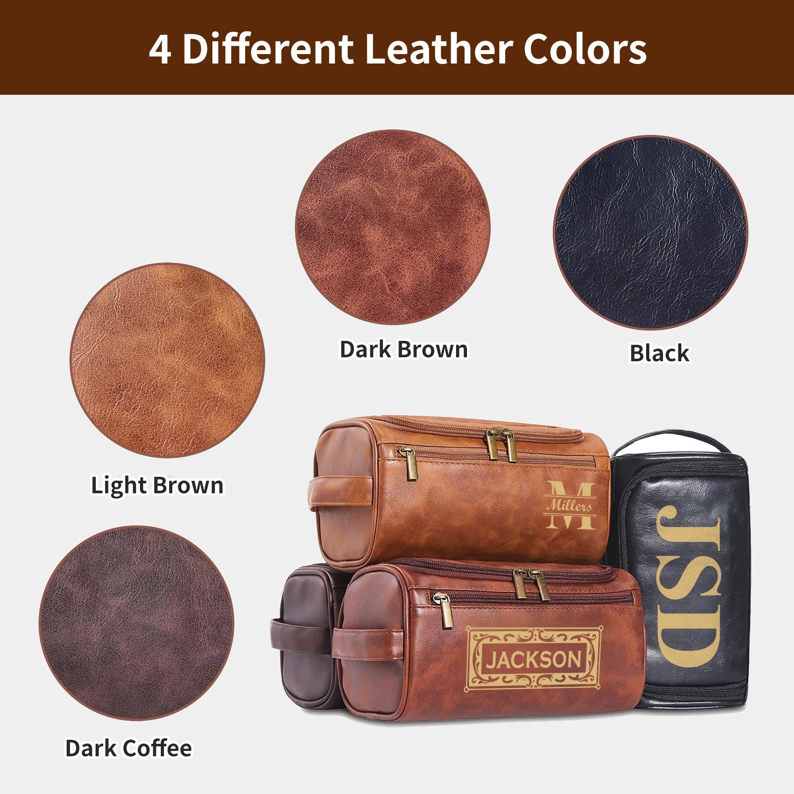 Custom Engraved Leather Dopp Kit | A Meaningful Gift for Him