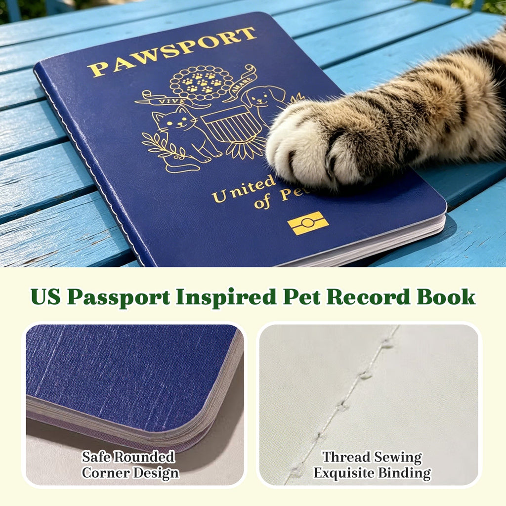 Personalized Pet Passport Photo Album Custom Memory Passport with Photo and Name Gift for Pet Owners Lovers Pet Notebook for Dog & Cat Pet Adoption Anniversary Dog Birthday Gifts