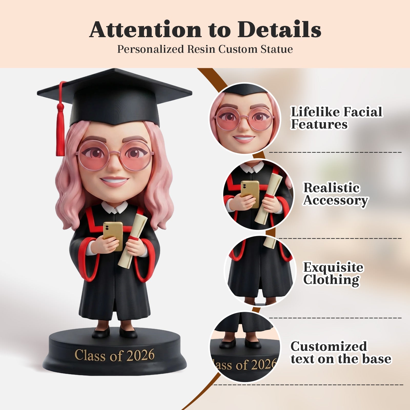 Personalized 3D Figurine from Photo Full Personalized Statue Sculpture Gifts Based on Your Photos for Boyfriend Husband Friends Custom Gifts for Father's Day Birthday Christmas Anniversary