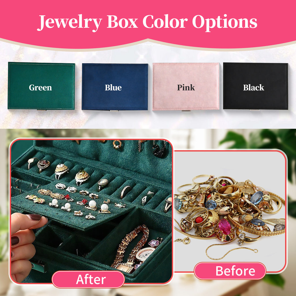 Custom Flower & Name Velvet Jewelry Case | Thoughtful Gift for Birthday, Wedding & Bridal Shower