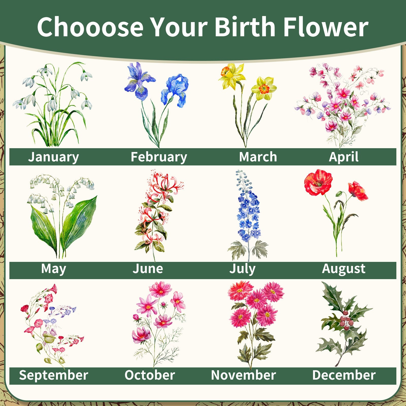 Personalized Gardening Tools Gardening Supplies Kit Gardening Gifts for Women Garden Tool Bag Organizer with Birth Flower and Name Outdoor Hand Tools Birthday Gifts for Gardener Christmas