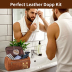 Custom Engraved Leather Dopp Kit | A Meaningful Gift for Him