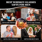 Personalized Golden Badge Whiskey Glass 10 oz Glass Glass for Scotch Bourbon Custom Initial and Name Gifts for Bartender Dad Husband Boyfriends Party Favor Birthday Father's Day Gifts