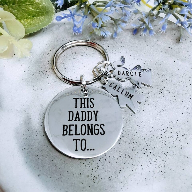 Daddy Keyring Fathers day gift This Daddy Belongs to Family Tree Gift World's Greatest Dad Grandad Keychain Papa Gift New Grandparent