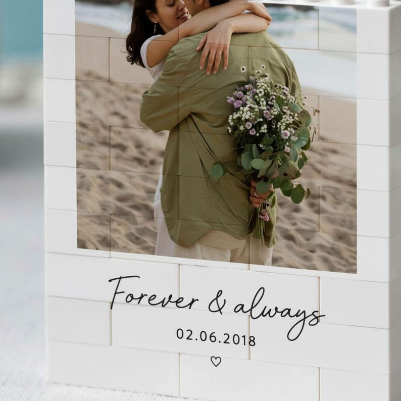 Personalised Anniversary Photo Gift Romantic Keepsake Custom Building Block Keepsake Birthday Gift For Couple Wedding Anniversary