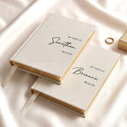 Linen Hardcover Wedding Vow Books Set