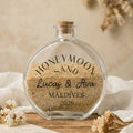 Personalized Glass Honeymoon Memory Keepsake Sand Jar with Name and Date Wedding Vacation Gift for Couples Bride Groom Newlyweds
