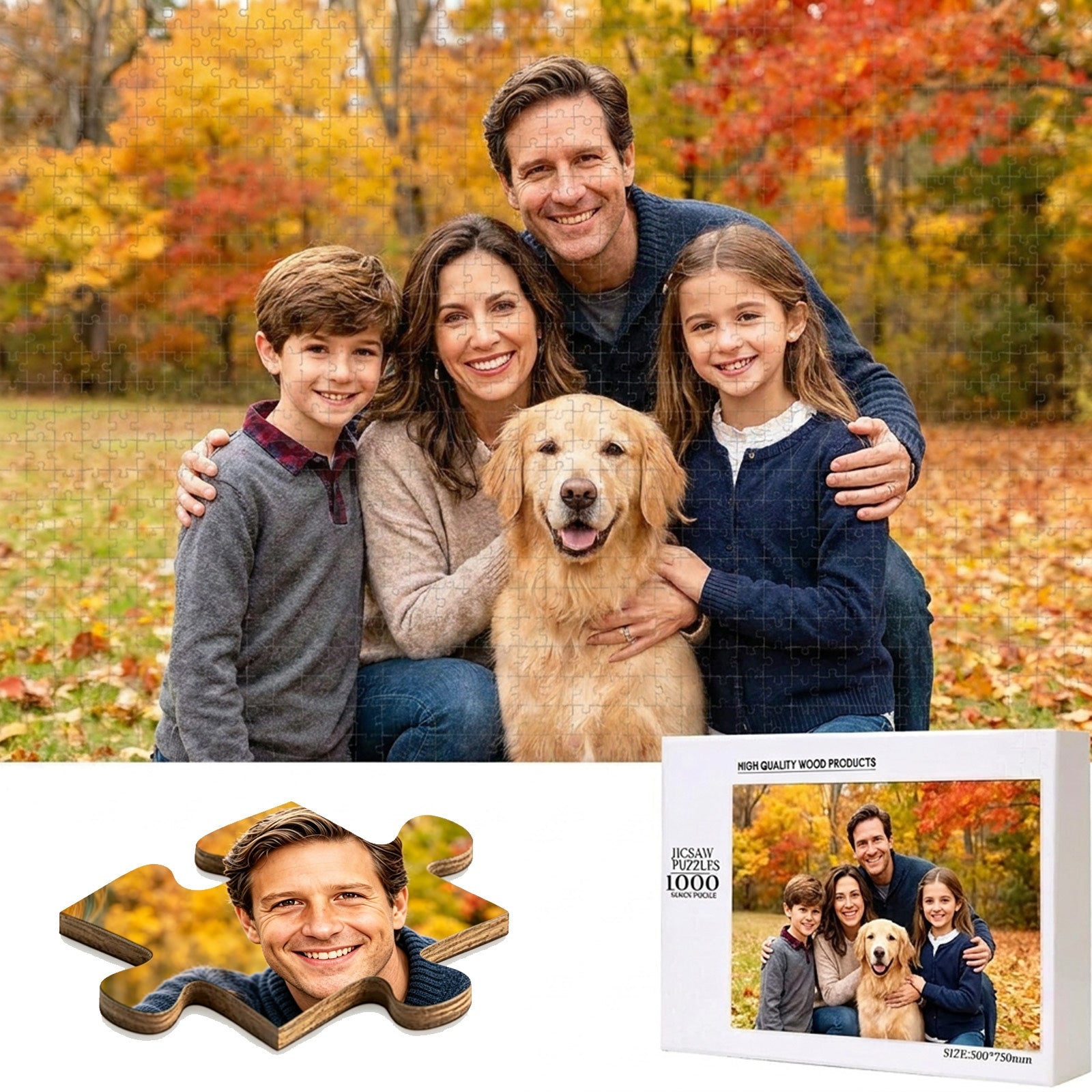 Personalized Photo Puzzle Custom Jigsaw Puzzle from Your Picture 35-1000 Pieces with Gift Box Birthday Gifts for Family Couples Friends Wedding Anniversary Graduation Xmas Gifts