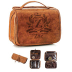 3-in-1 Large Personalized PU Leather Toiletry Bag For Men