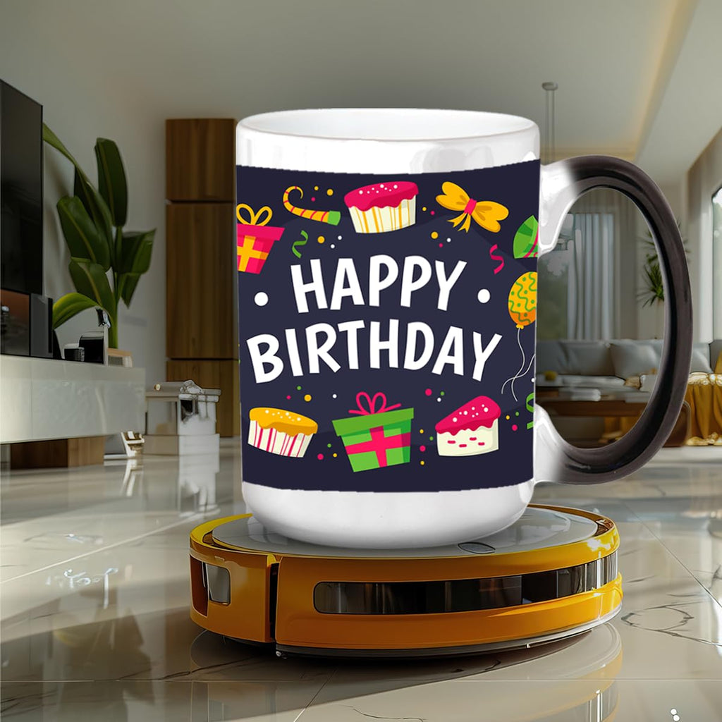 Personalized Magic Coffee Mug - Heat Sensitive Color Changing Custom Photo Mug | Customizable Ceramic Cup Christmas Birthday Gift | Taza Magica Personalizada - Black