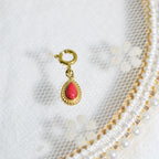 Personalized Gold Charm Necklace, Handmade Necklaces, DIY Ruby Charm Necklace