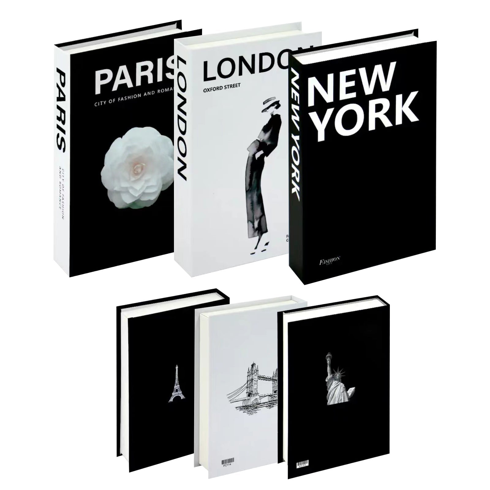 Modern Decorative Books Set, Foldable Faux Books for Display