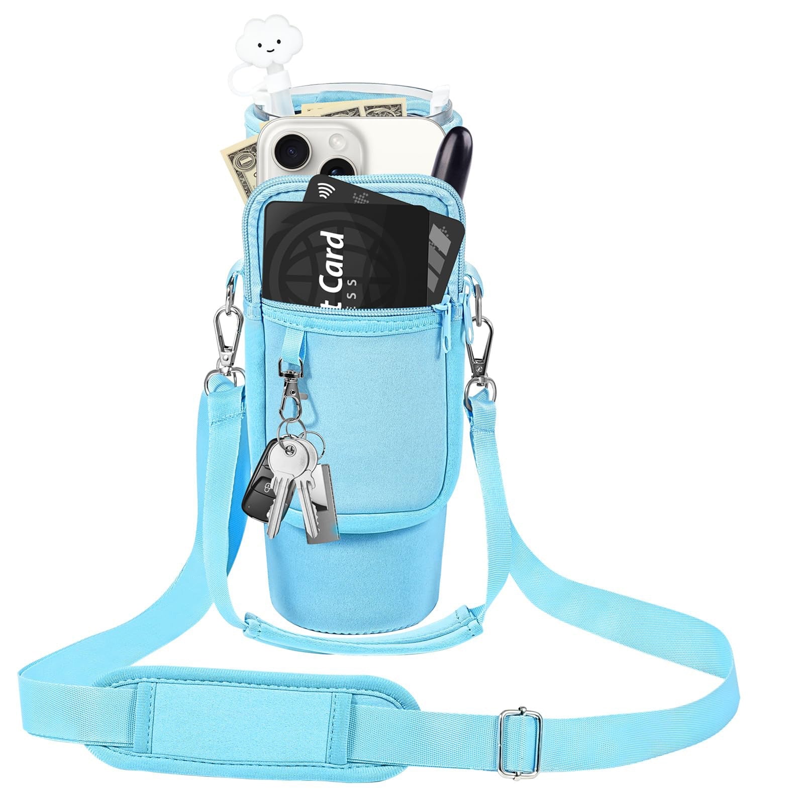 Personalized Water Bottle Holder for 40oz Stanley Glass