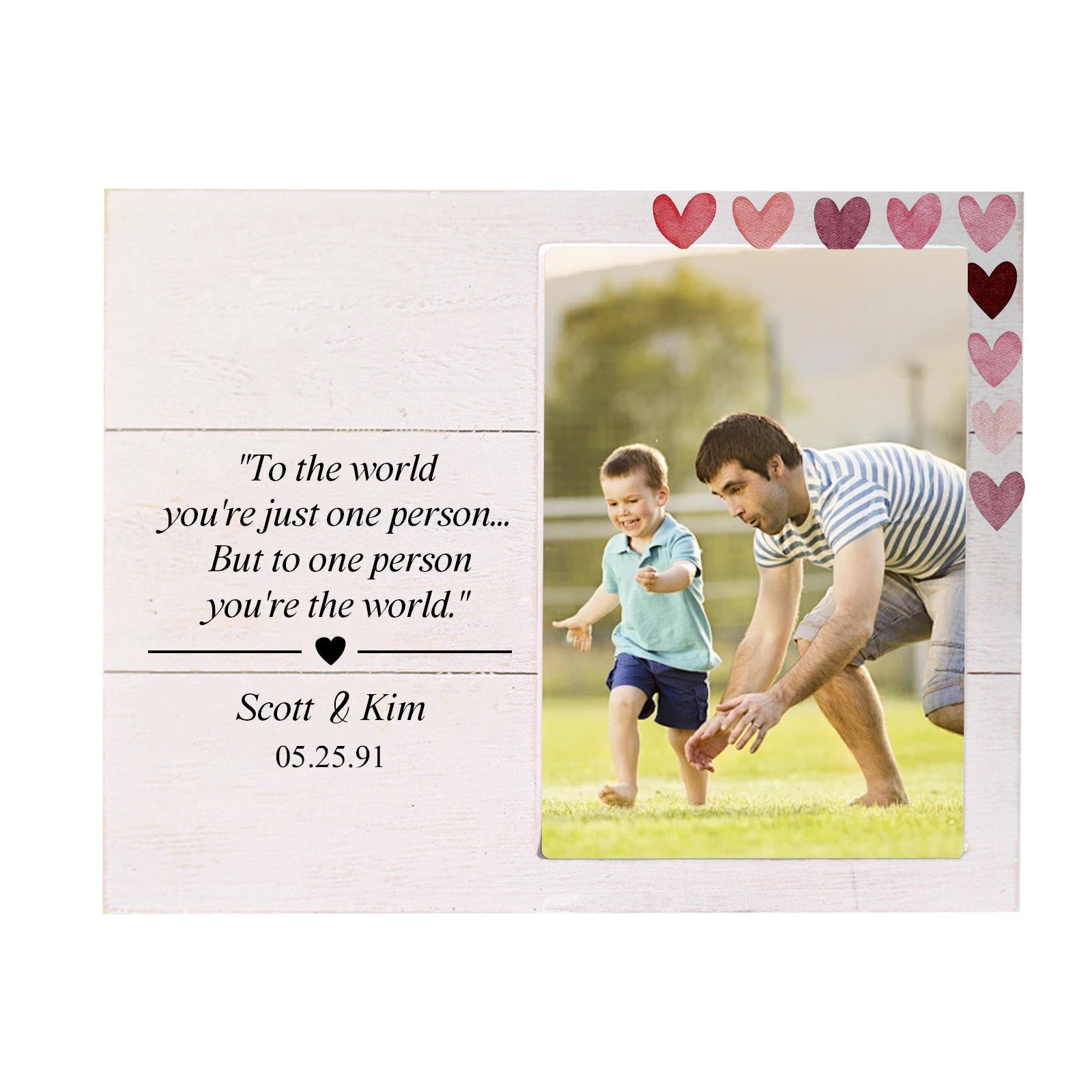 Personalized Wooden Picture Frame for Mother, Father, Baby, Friend, and Family Pet