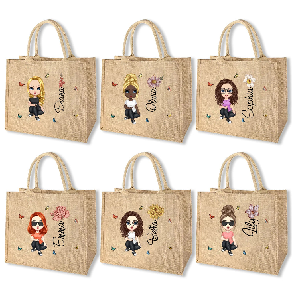 The Signature Character Jute Tote | Custom Name & Cartoon Portrait
