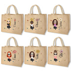 The Signature Character Jute Tote | Custom Name & Cartoon Portrait
