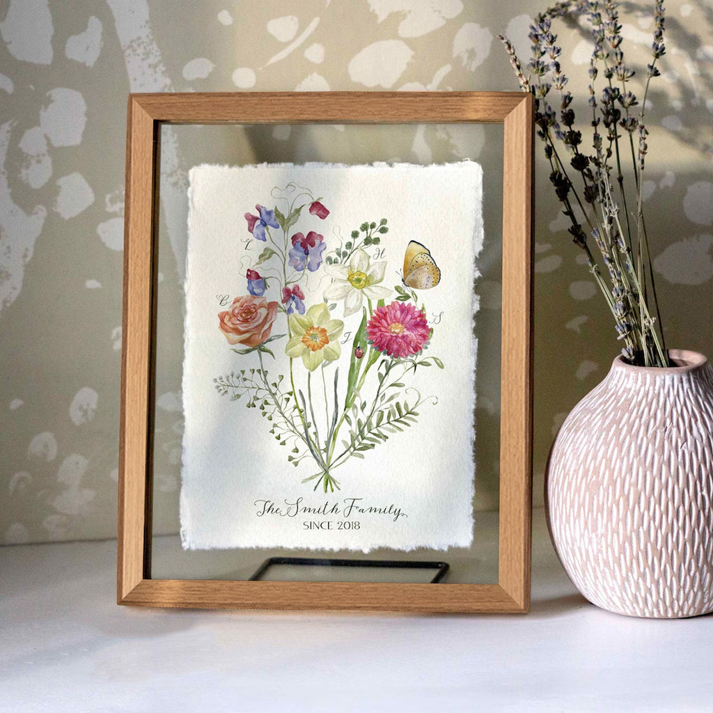 Personalized Birth Flower Family Sign