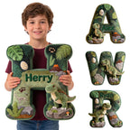 Personalized Dinosaur Letter Plush Pillow | Unique Birthday & Xmas Gift for Dinosaur‑Loving Kids