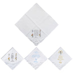 Personalized Flower Embroidered Handkerchief | Customized Cotton Hankies for Women
