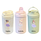 Personalized Ballerina Gift, 17Oz Custom Bottle with Closing Straw Lid