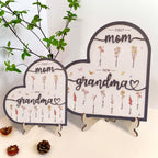 Personalized Birthday Flower Ornaments, Customized Name Heart-Shaped Decoration