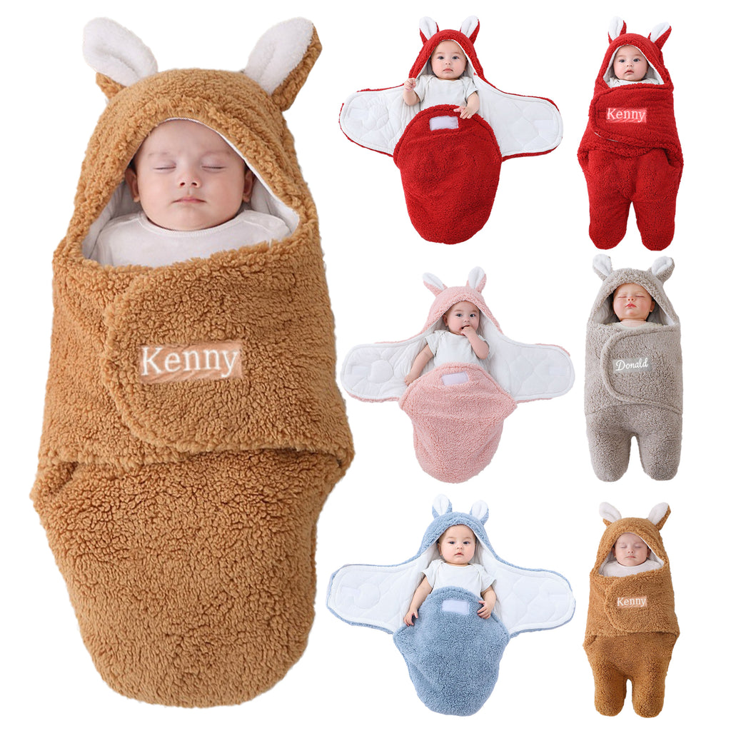 Personalised Embroidered Baby Swaddle Blanket | Meaningful Keepsake Gift for Baby Showers & Easter