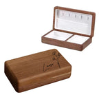 Personalized Wooden Jewelry Box, Travel Jewelry Case, Large Storage, Ring Compartments, Built in Necklace Hooks