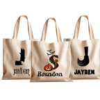 Personalized Halloween Tote Bag with Name, Custom Printed Name Halloween Basket