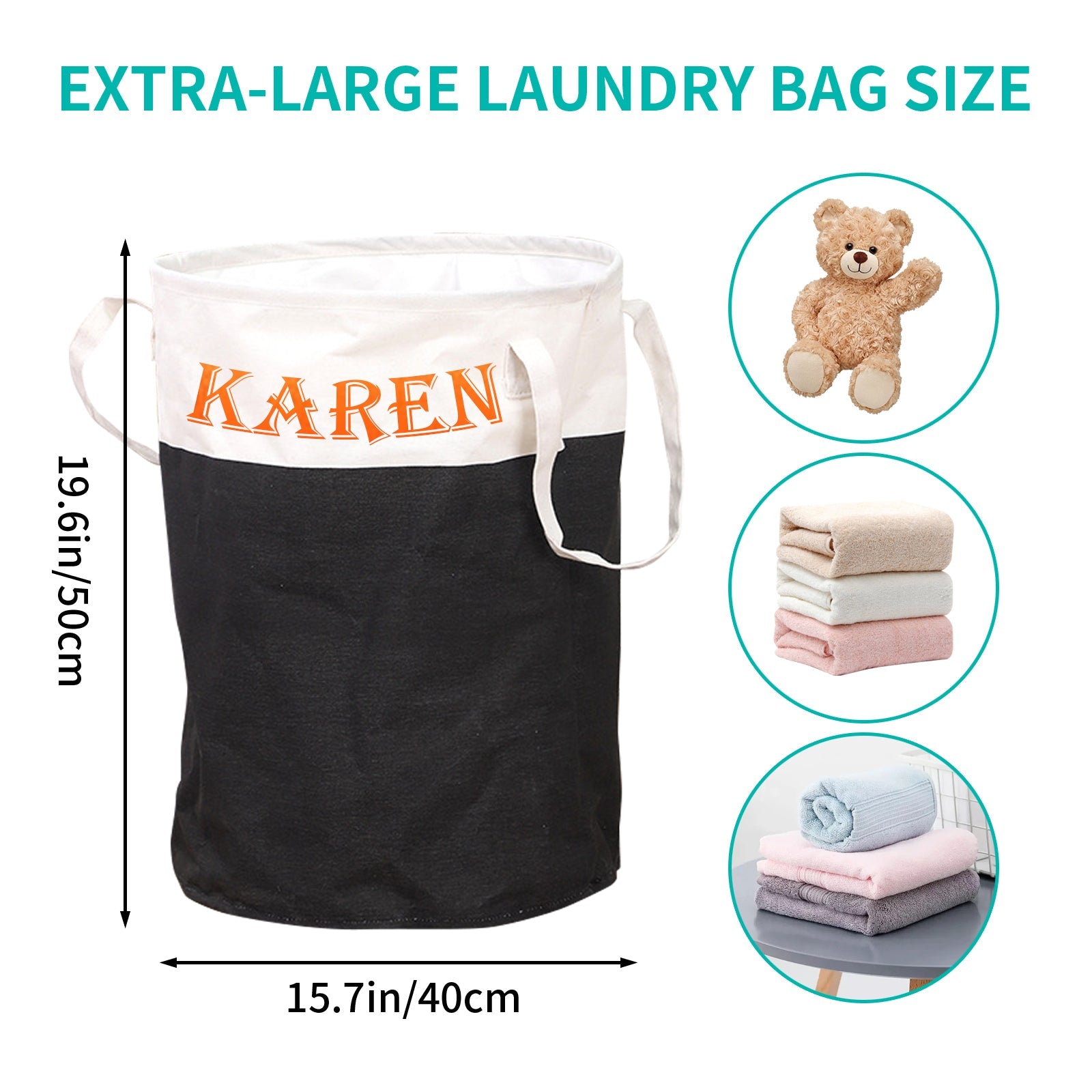 Personalized Laundry Bag, Monogrammed Laundry Bag, For College Students, Laundry Bag with Handles